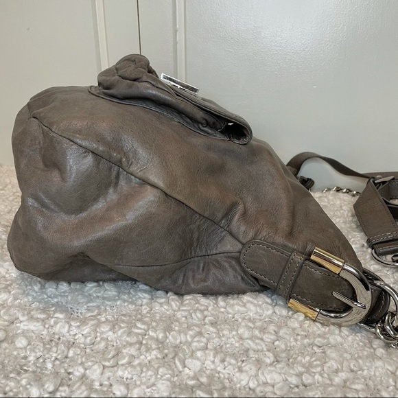 Badgley Mischka Grey Leather Convertible Crossbody - Picture 6 of 12